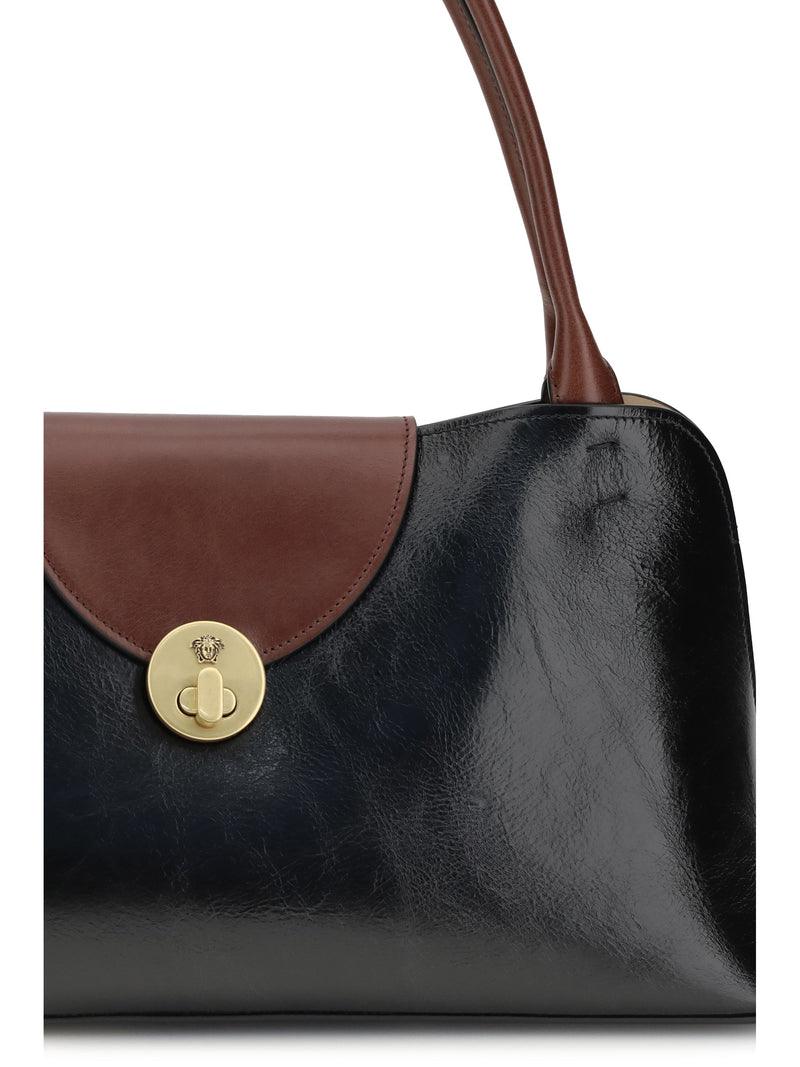 Versace Shoulder Bag — Black Calf Leather