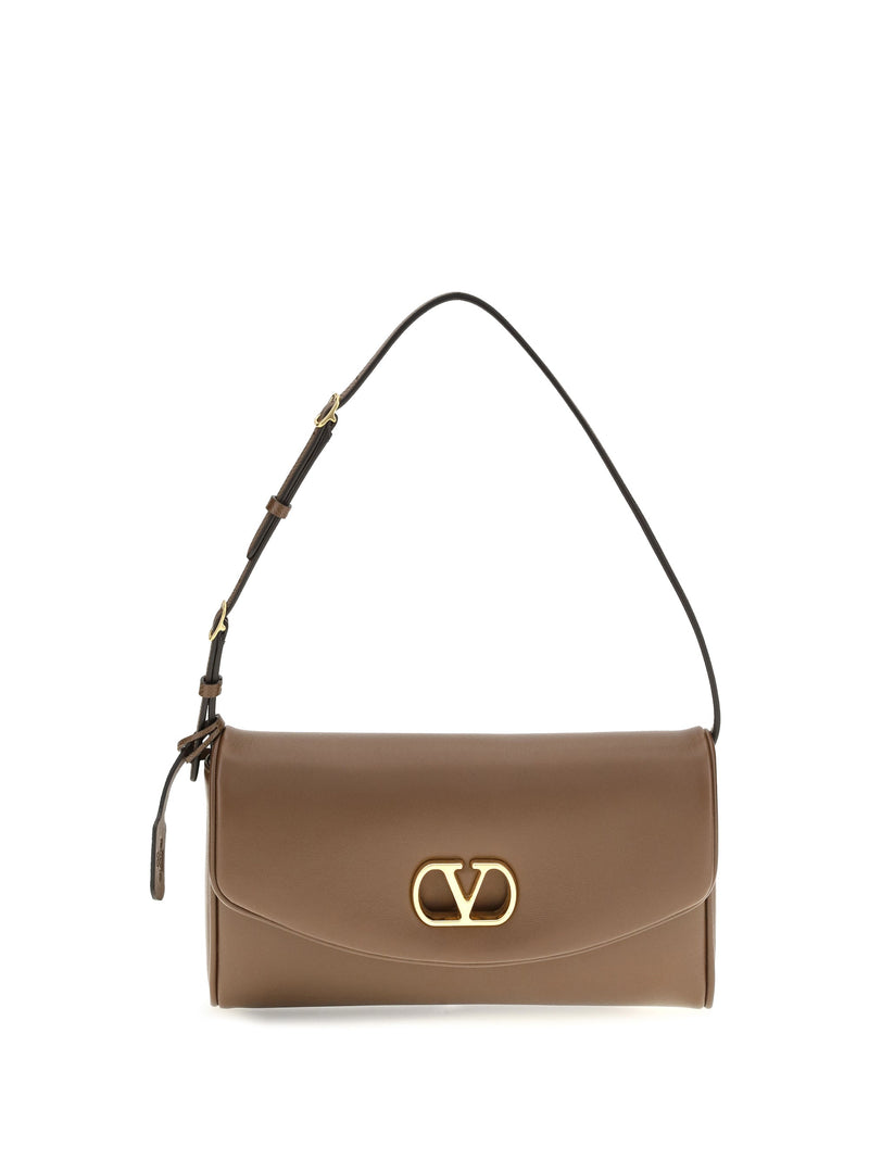 Valentino Garavani Shoulder Bag — Brown Calf Leather