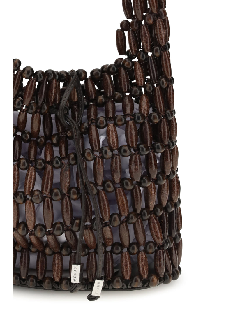 Staud Coronado Shoulder Bag — Brown Wood