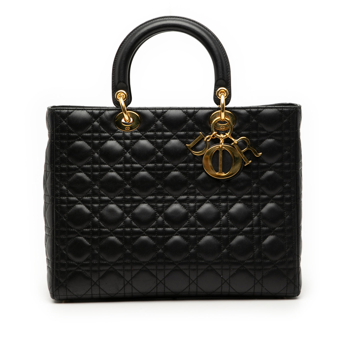 Large Lambskin Cannage Lady Dior - Image 1