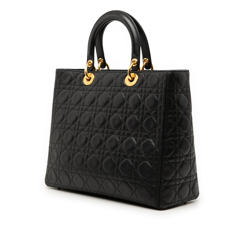 Large Lambskin Cannage Lady Dior - Image 2
