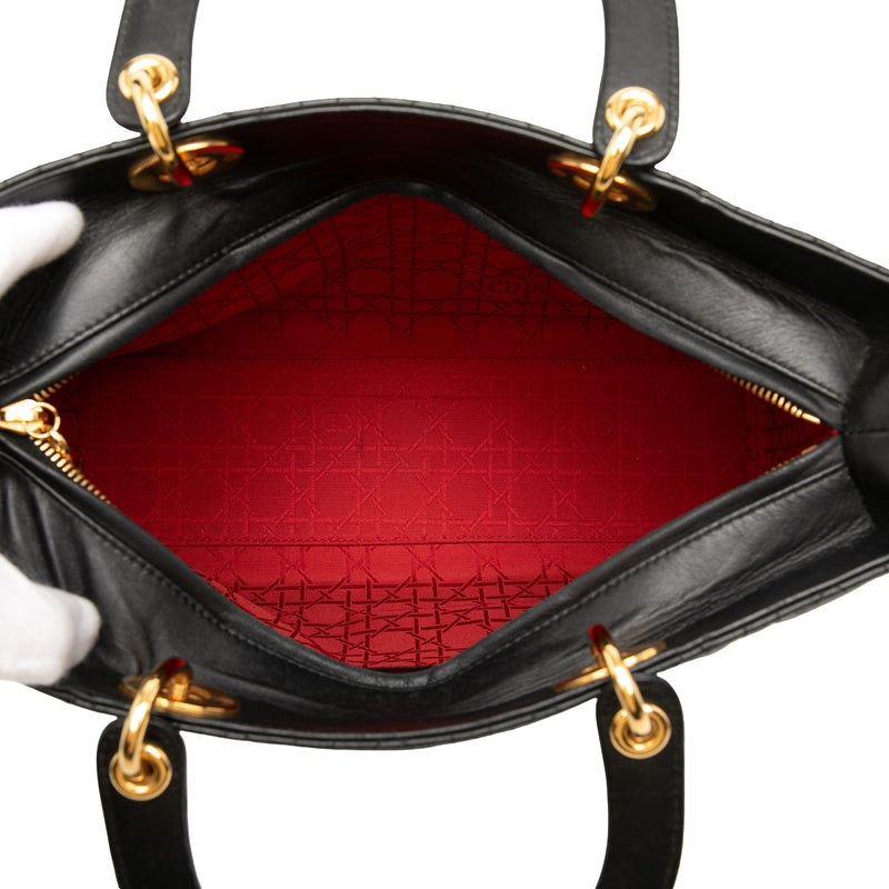 Large Lambskin Cannage Lady Dior - Image 4