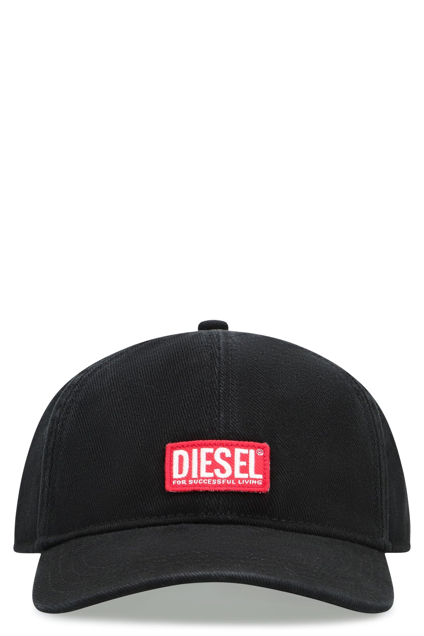 Diesel A11360 Logo-Embroidered Cotton Baseball Cap — Black Caps