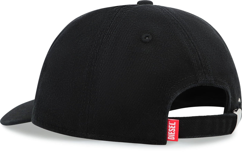 Diesel A11360 Logo-Embroidered Cotton Baseball Cap — Black Caps