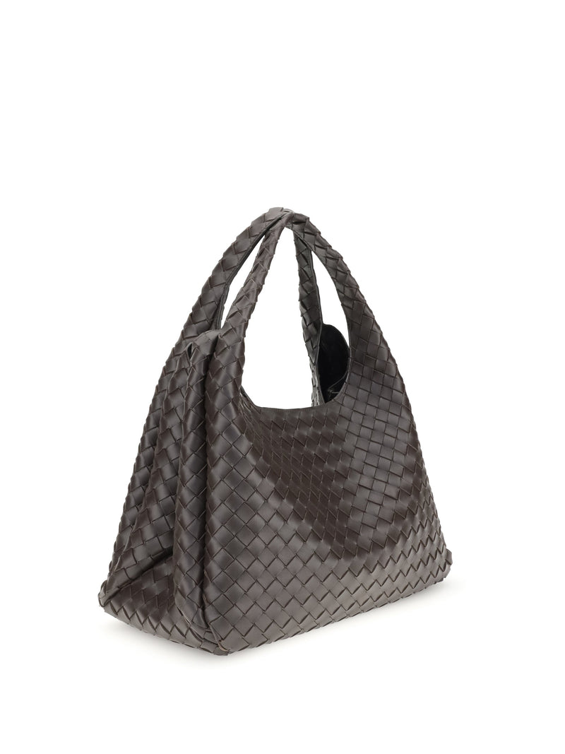 Bottega Veneta Campana Shoulder Bag — Gray Lambskin