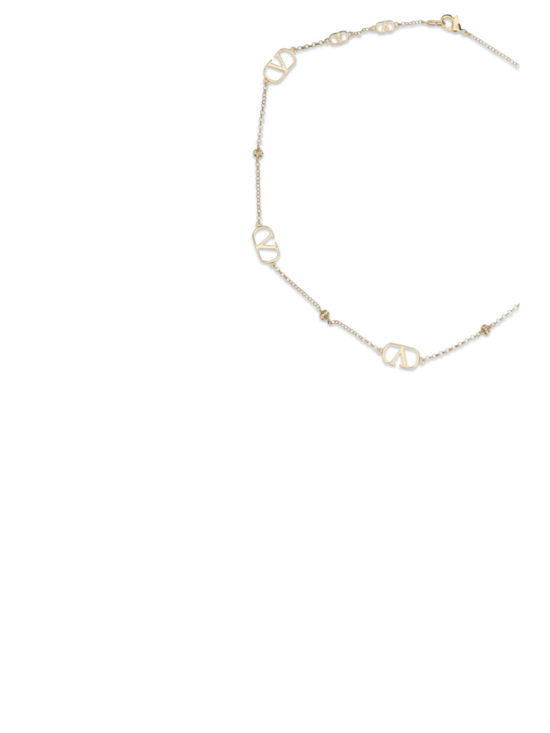 Valentino Garavani Vlogo Necklace — Gold Metal Necklaces