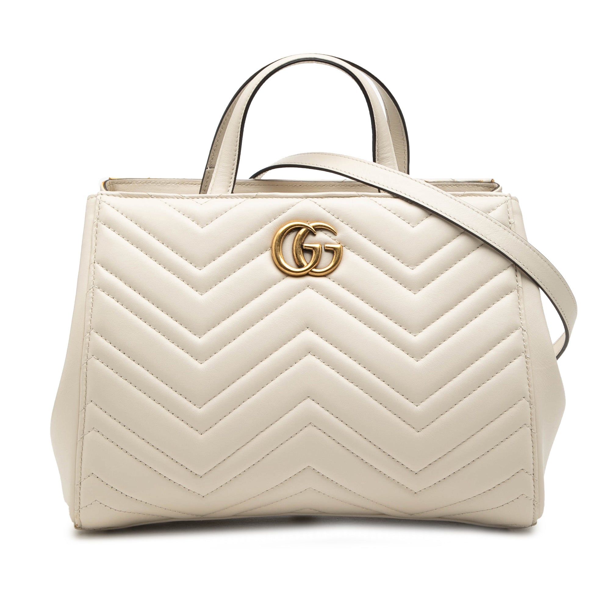 Small GG Marmont Matelasse Calfskin Satchel - Image 1
