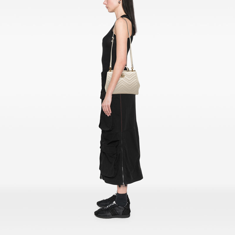 Small GG Marmont Matelasse Calfskin Satchel - Image 7