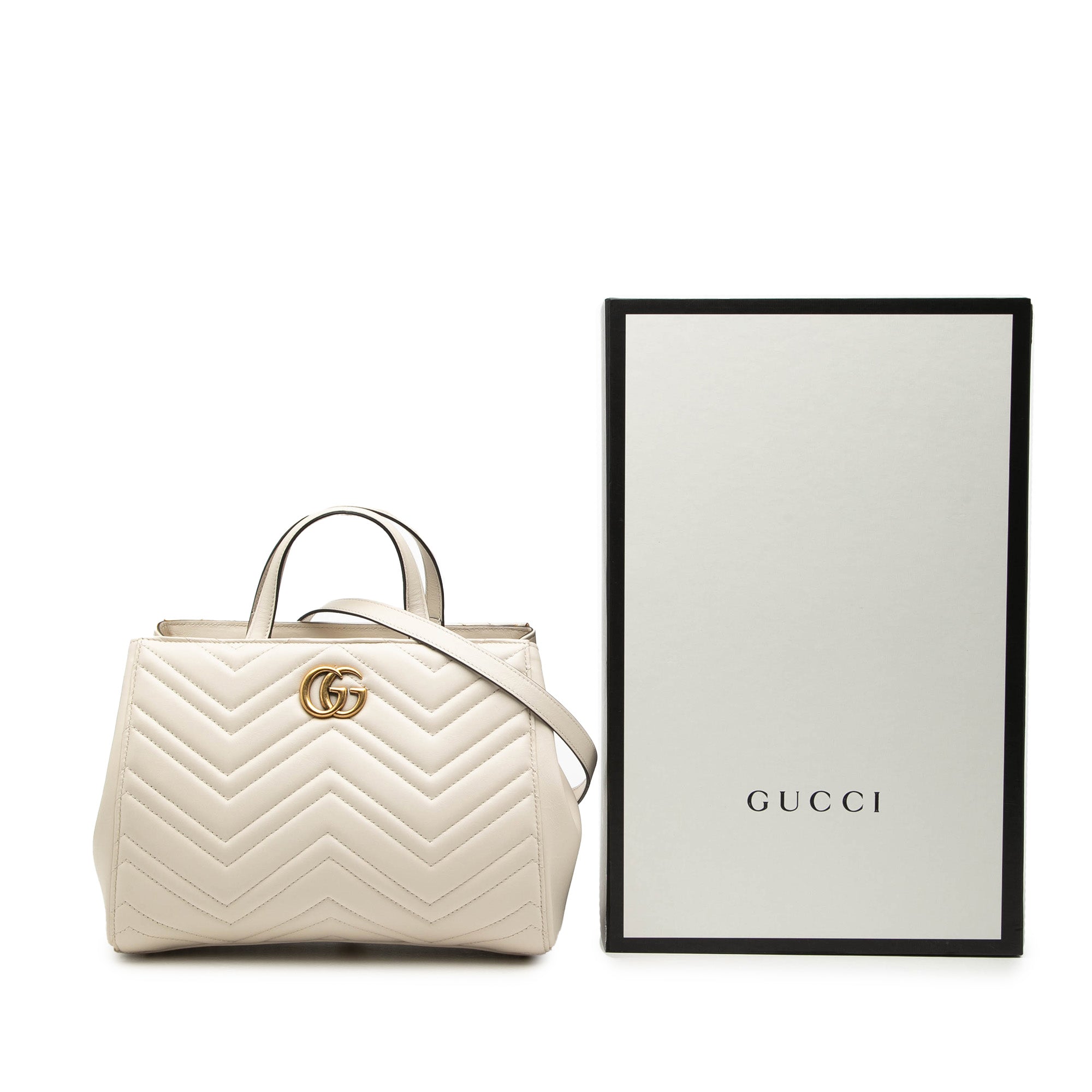 Small GG Marmont Matelasse Calfskin Satchel - Image 8