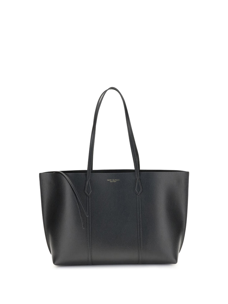 Tory Burch Perry Tote Bag — Black Calf Leather