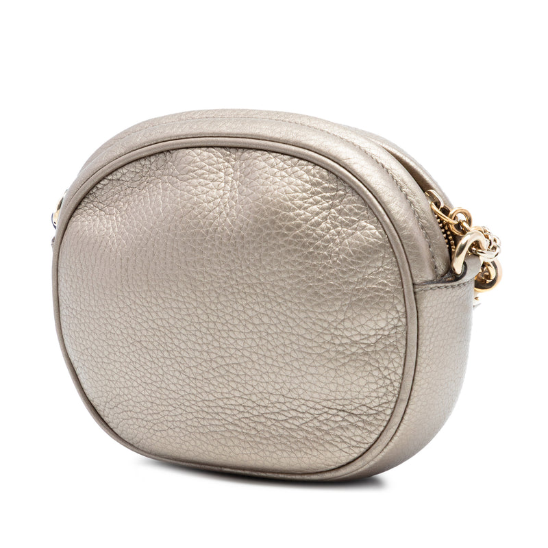 Mini Metallic Pebbled Calfskin Soho Chain Crossbody - Image 2