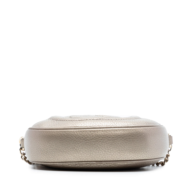 Mini Metallic Pebbled Calfskin Soho Chain Crossbody - Image 3