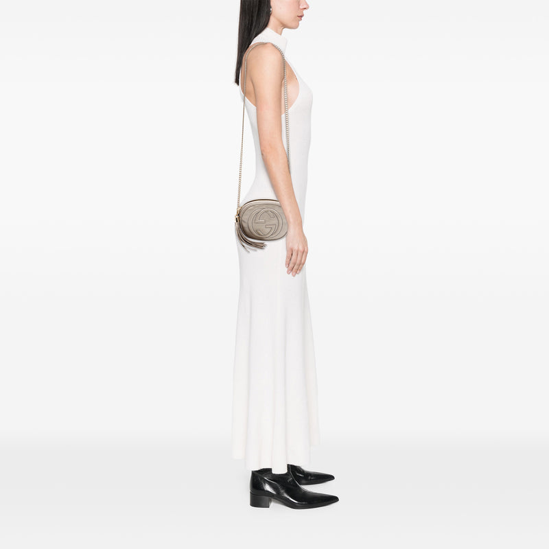 Mini Metallic Pebbled Calfskin Soho Chain Crossbody - Image 7
