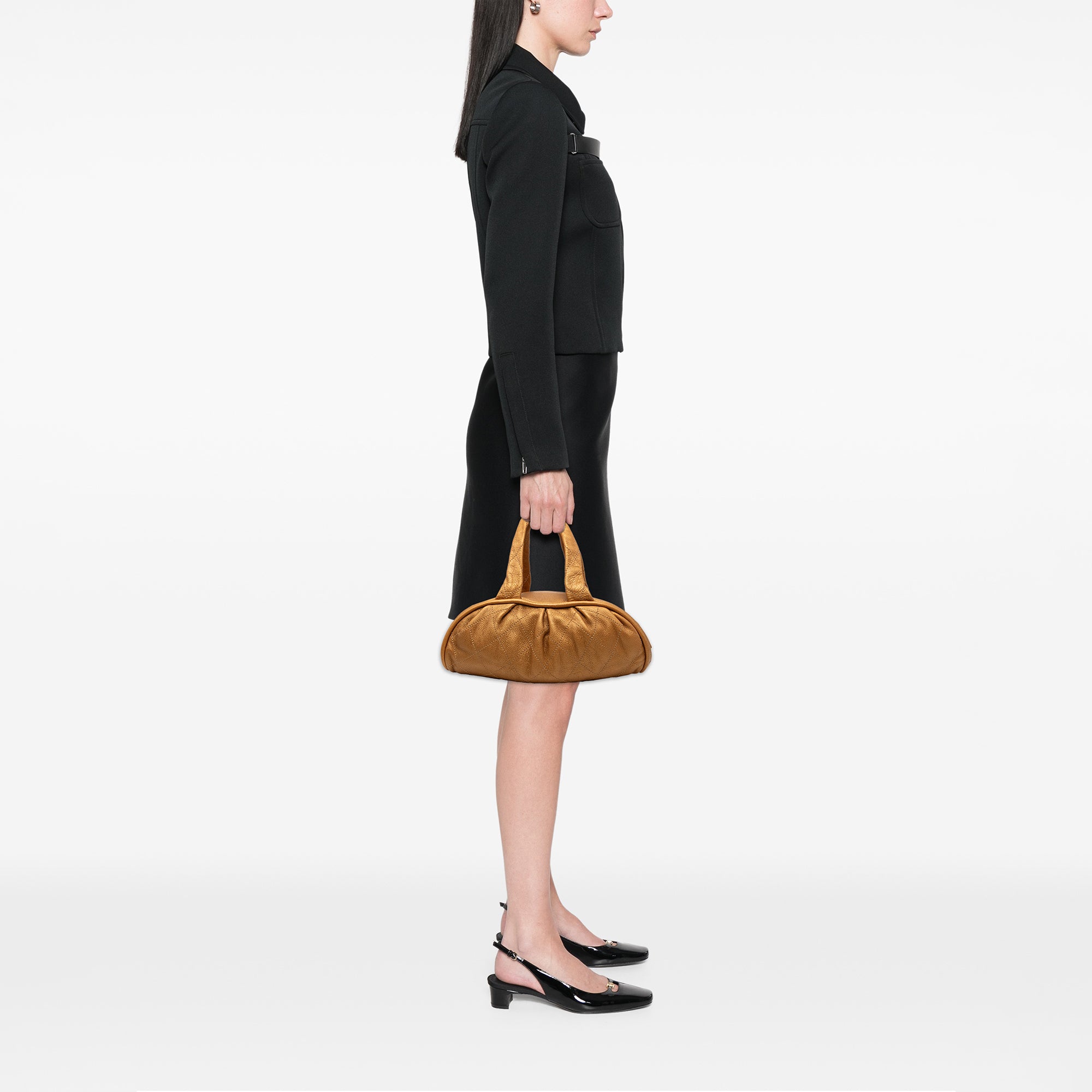 Small Quilted Metallic Calfskin Le Marais Bowler Bag - Image 7