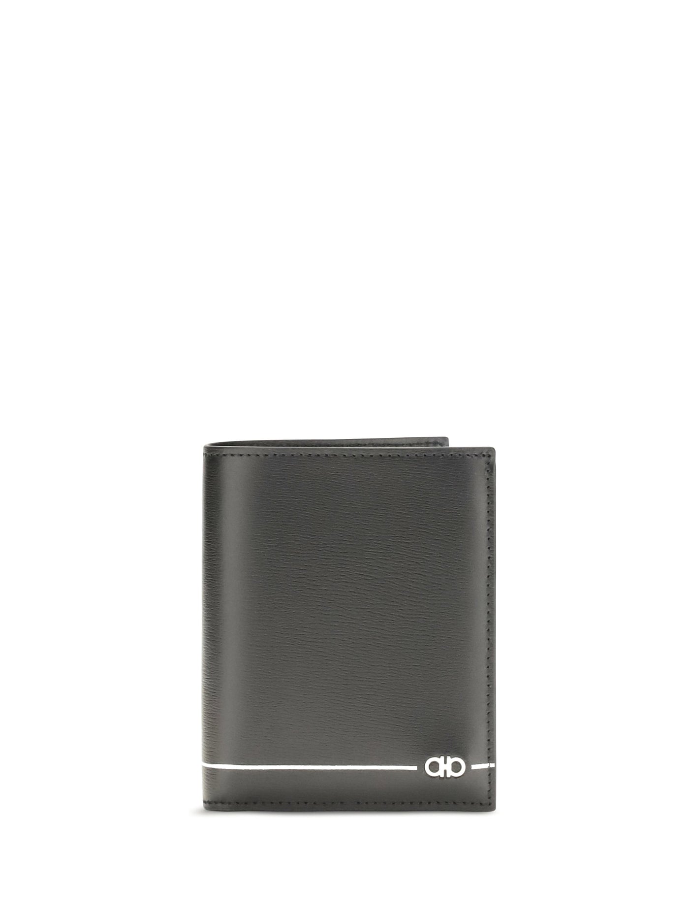 Ferragamo Gancini Wallet — Black Calf Leather Bos Taurus