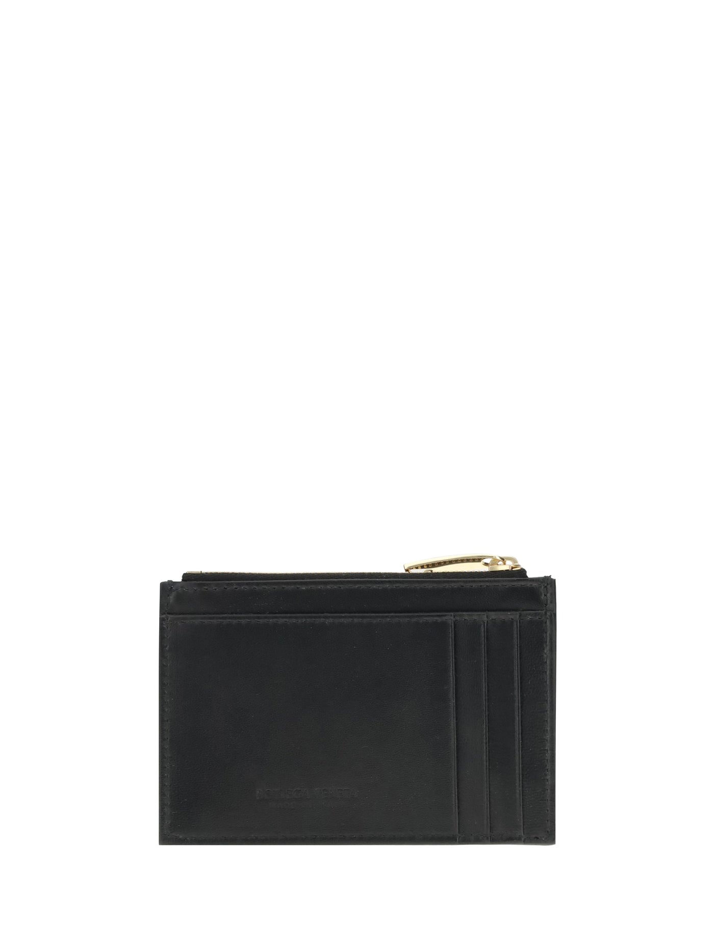 Bottega Veneta Intrecciato Lambskin Card Case — Black Wallets & Purses