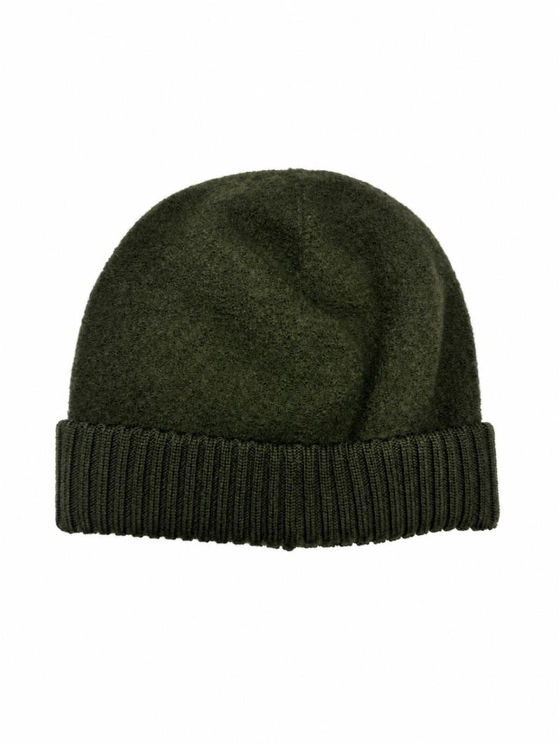 C.p. Company 21cmac280a110513a Virgin Wool Ribbed Beanie — Green Beanies