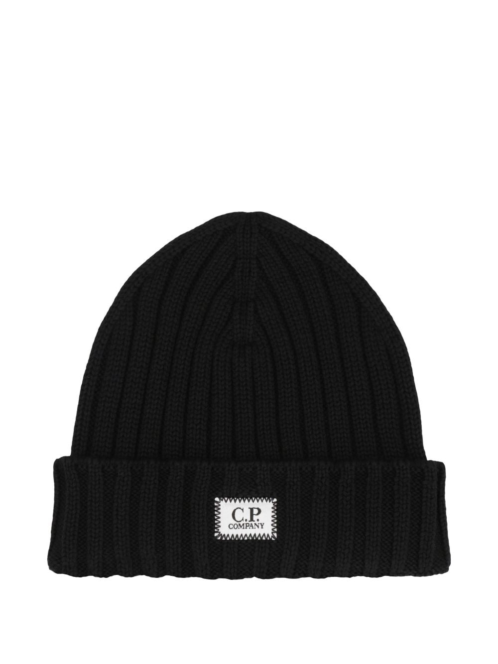 C.p. Company Rfcmac738a005509a Ribbed Wool Beanie — Black Beanies