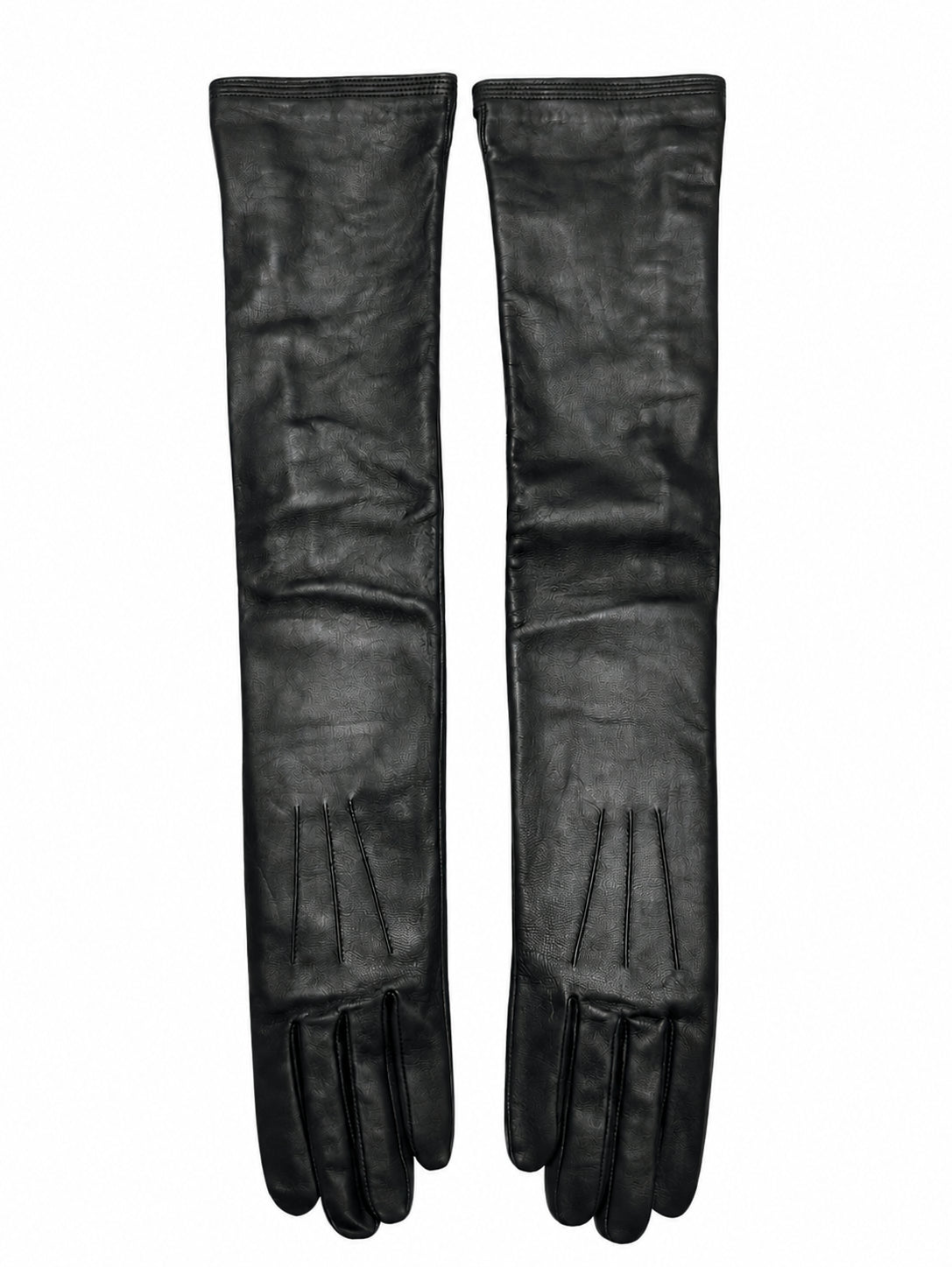 Jean Paul Gaultier Lambskin With Pintuck Detailing Gloves — Black