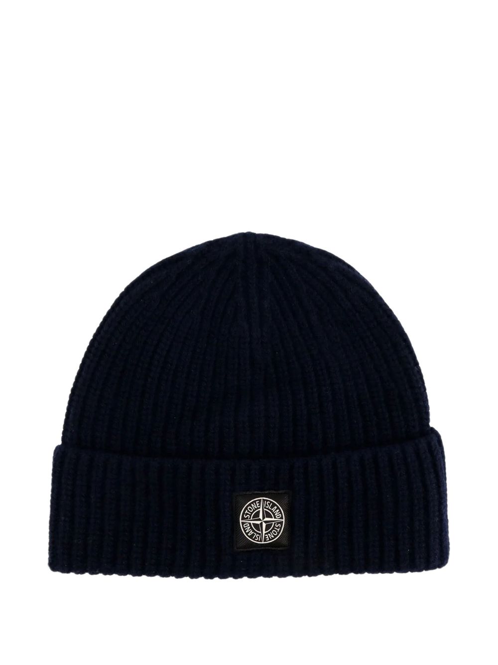 Stone Island L2s15n100012s00b4 Ribbed Virgin Wool Beanie — Navy Beanies