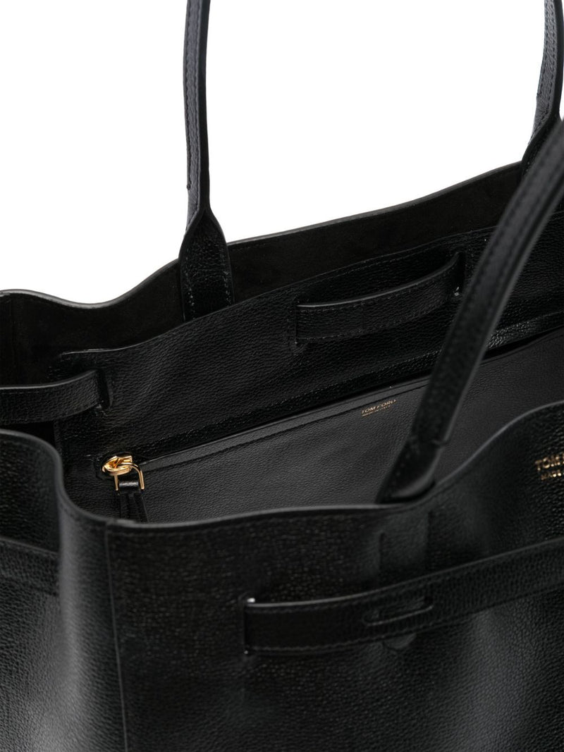 Tom Ford Audrey Tote Bag — Black Calf Leather