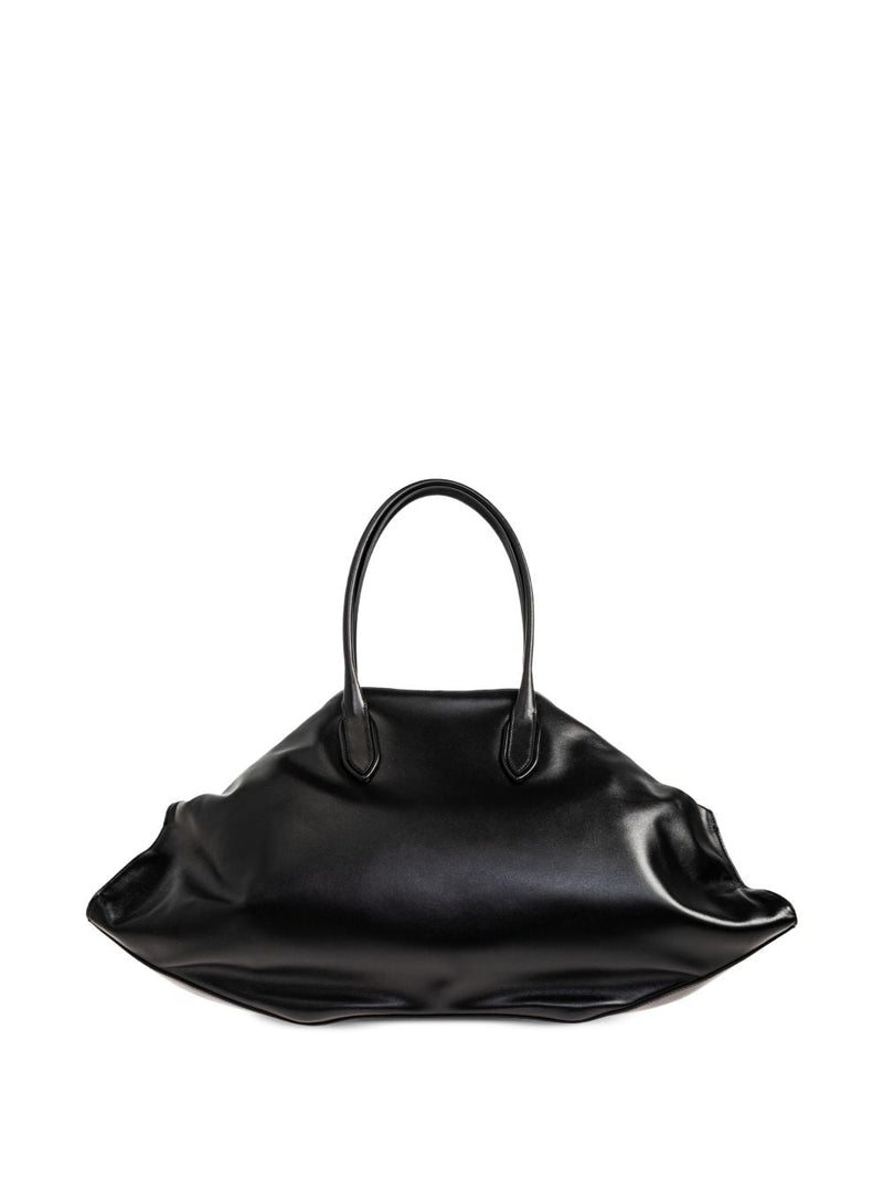 Alexander Mcqueen Maxi Manta Shoulder Bag — Black Calfskin