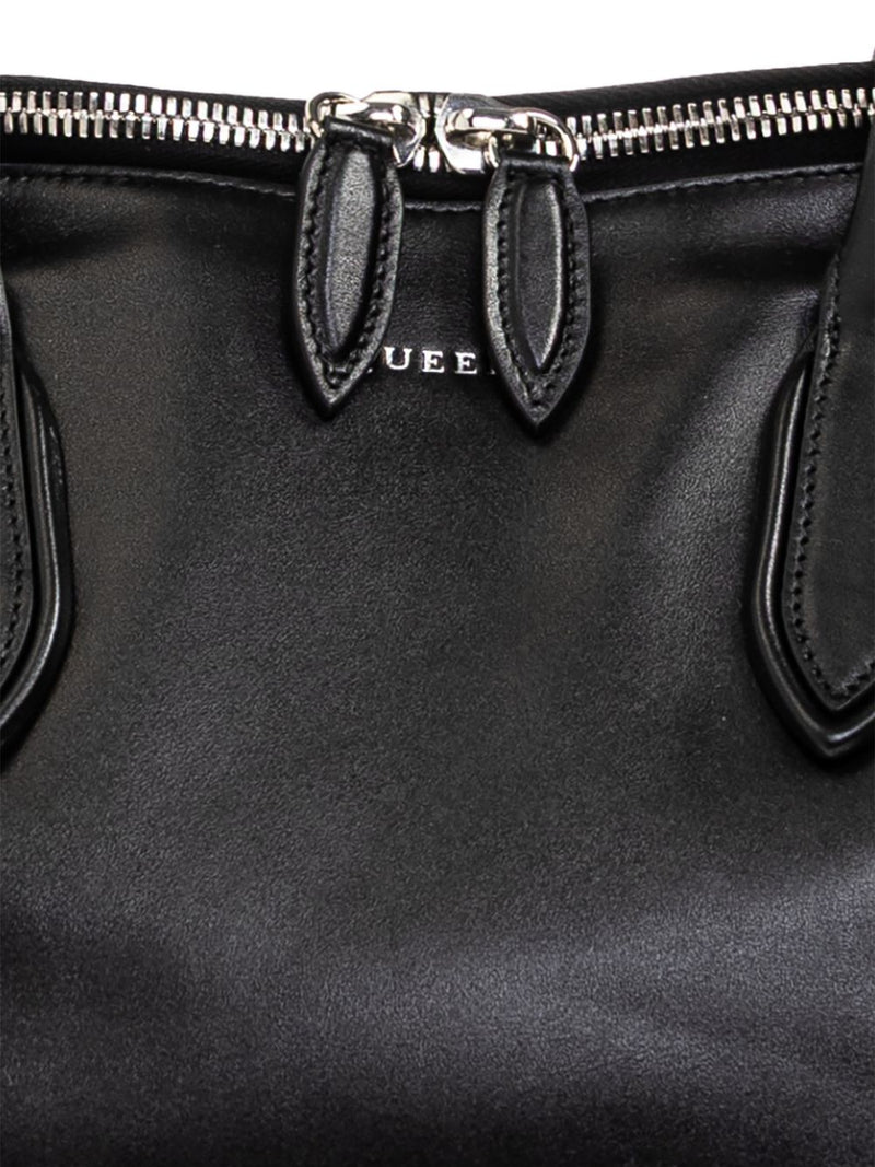 Alexander Mcqueen Maxi Manta Shoulder Bag — Black Calfskin