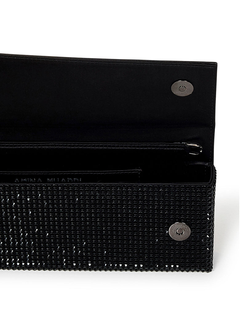 Amina Muaddi Amini Paloma Clutch — Black