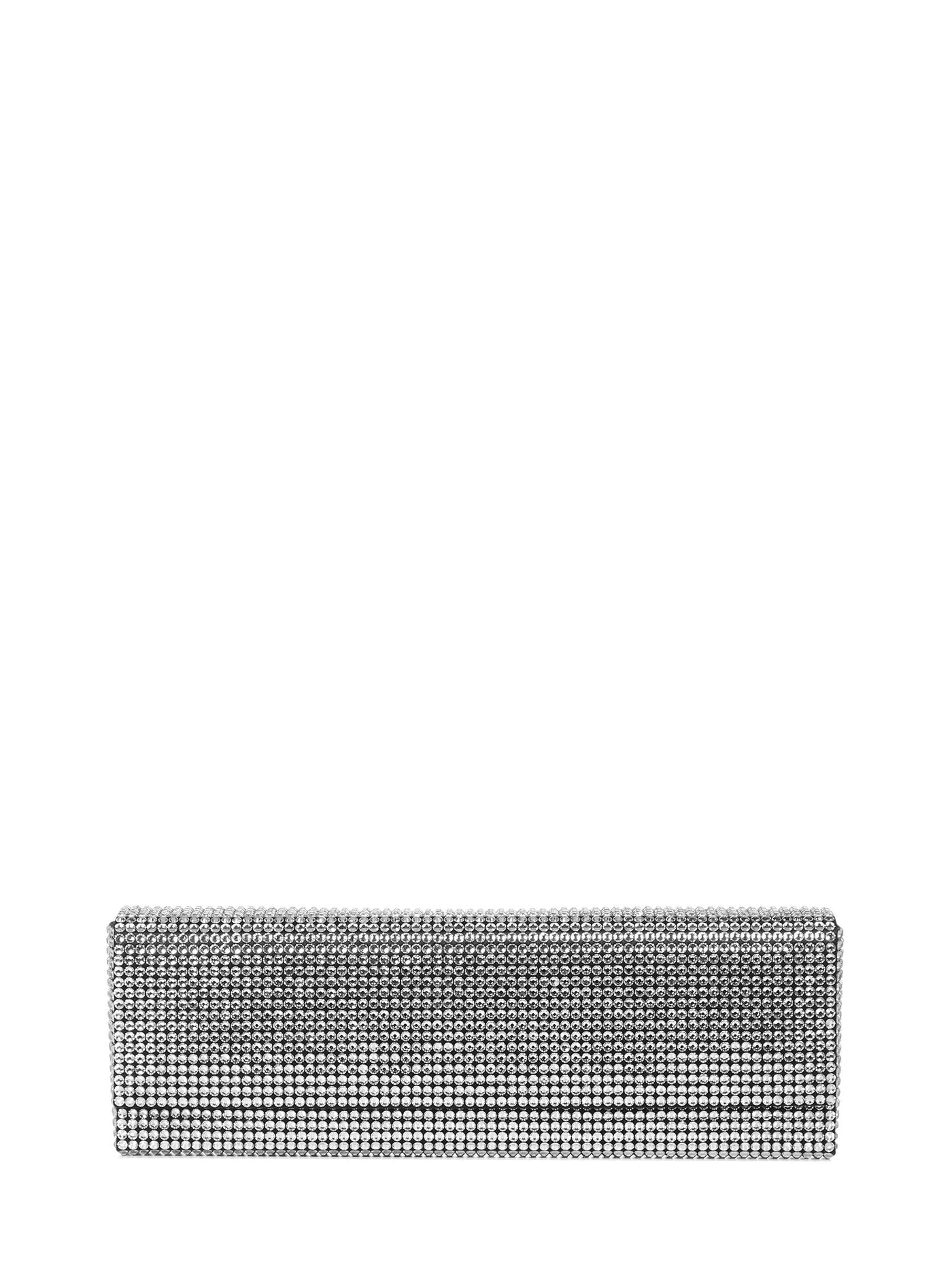 Amina Muaddi Amini Paloma Clutch — Black Satin