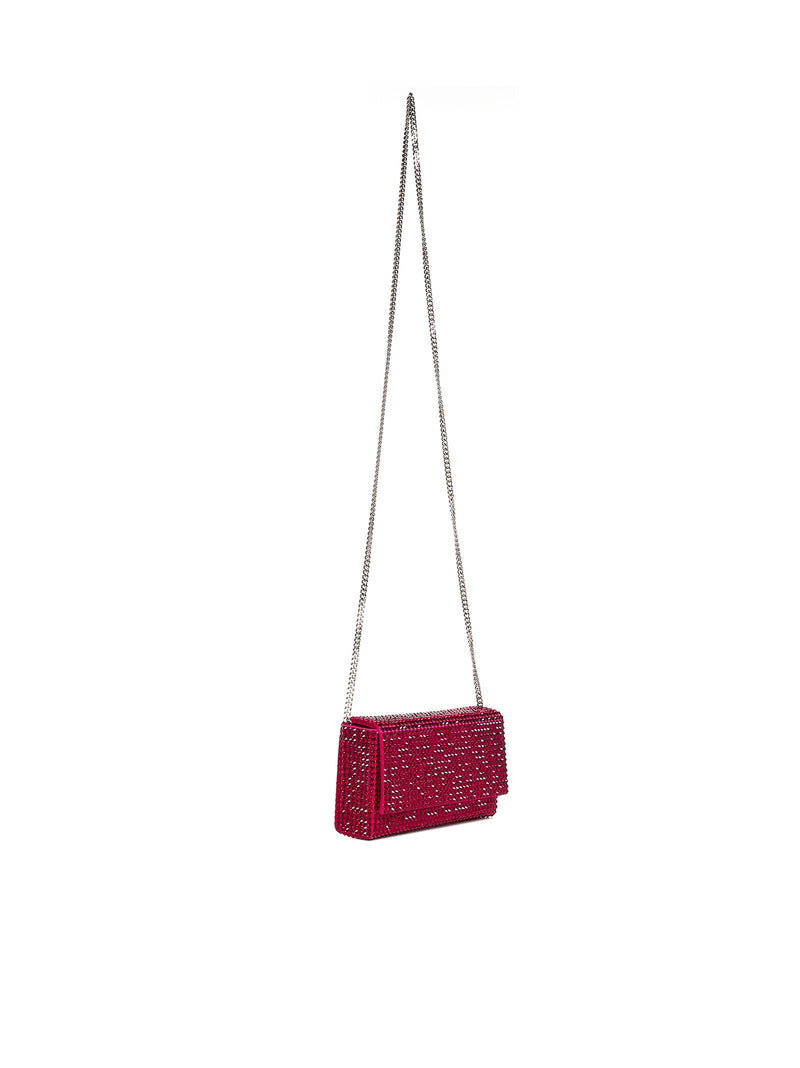 Amina Muaddi Super Amini Clutch — Red Satin
