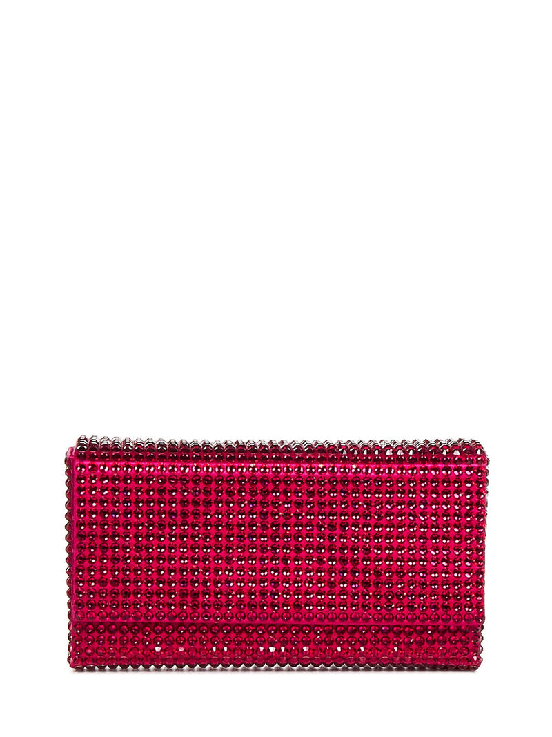 Amina Muaddi Super Amini Clutch — Red Satin