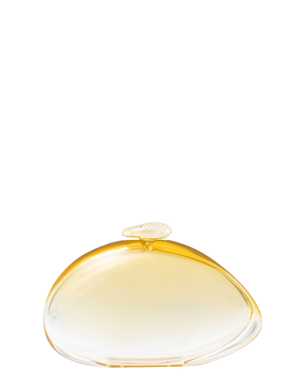 Benedetta Bruzziches Gold Acrylic With Crystal Clasp Clutch —