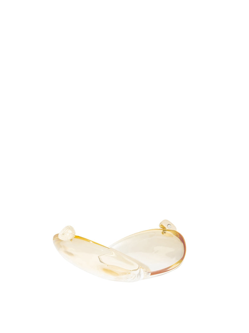 Benedetta Bruzziches Gold Acrylic With Crystal Clasp Clutch —