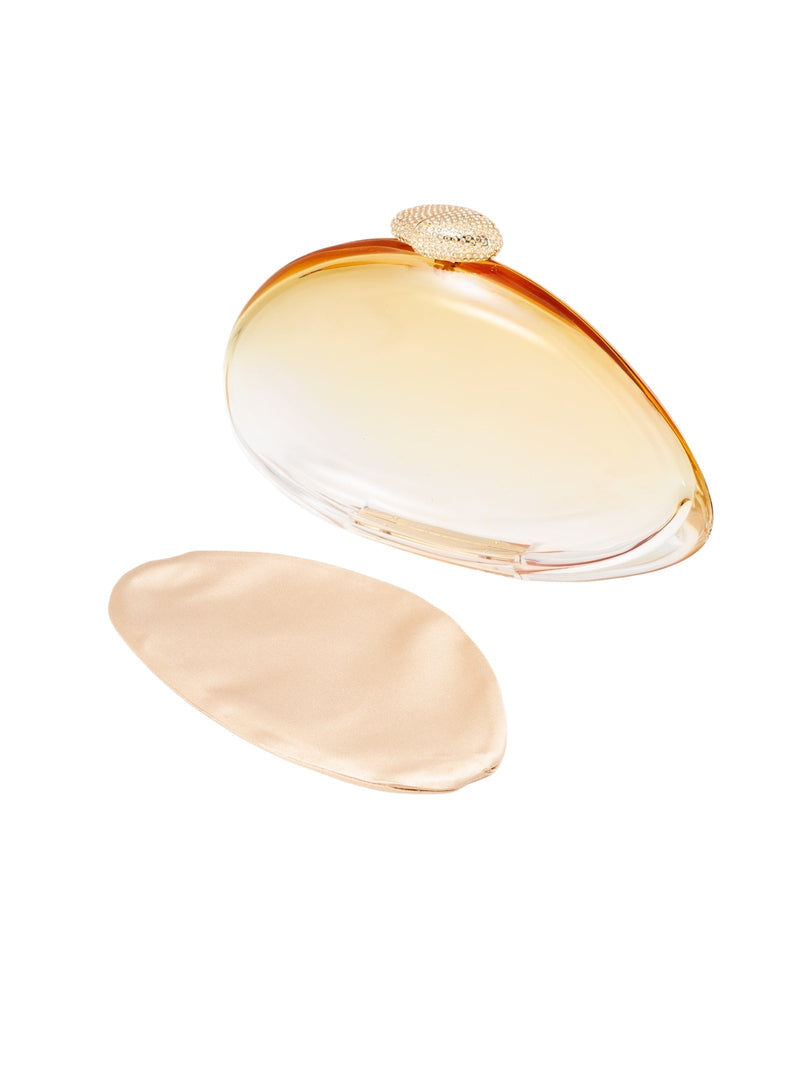 Benedetta Bruzziches Gold Acrylic With Crystal Clasp Clutch —
