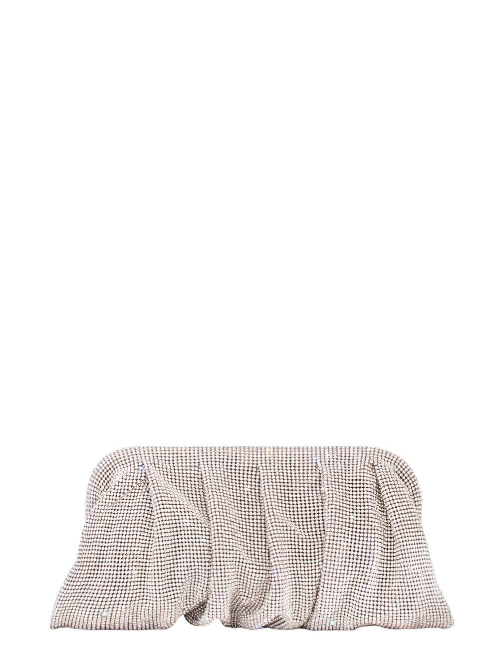 Benedetta Bruzziches Clutch — Silver Aluminum Mesh; Crystals