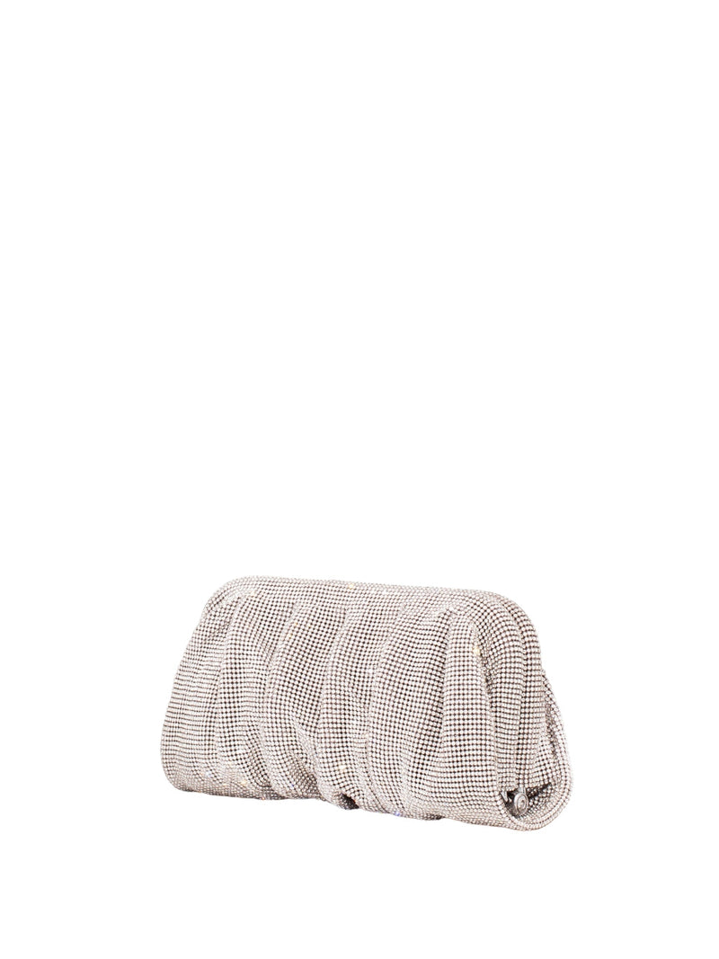 Benedetta Bruzziches Clutch — Silver Aluminum Mesh; Crystals