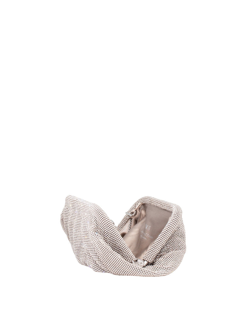 Benedetta Bruzziches Clutch — Silver Aluminum Mesh; Crystals