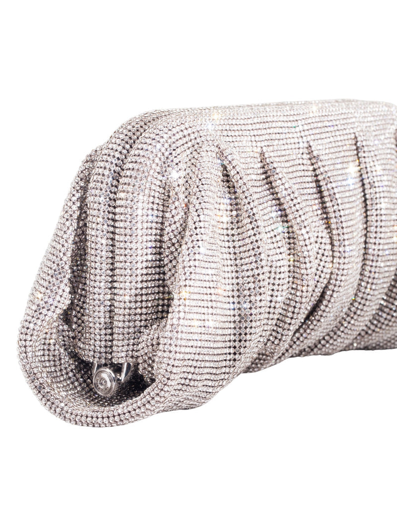 Benedetta Bruzziches Clutch — Silver Aluminum Mesh; Crystals