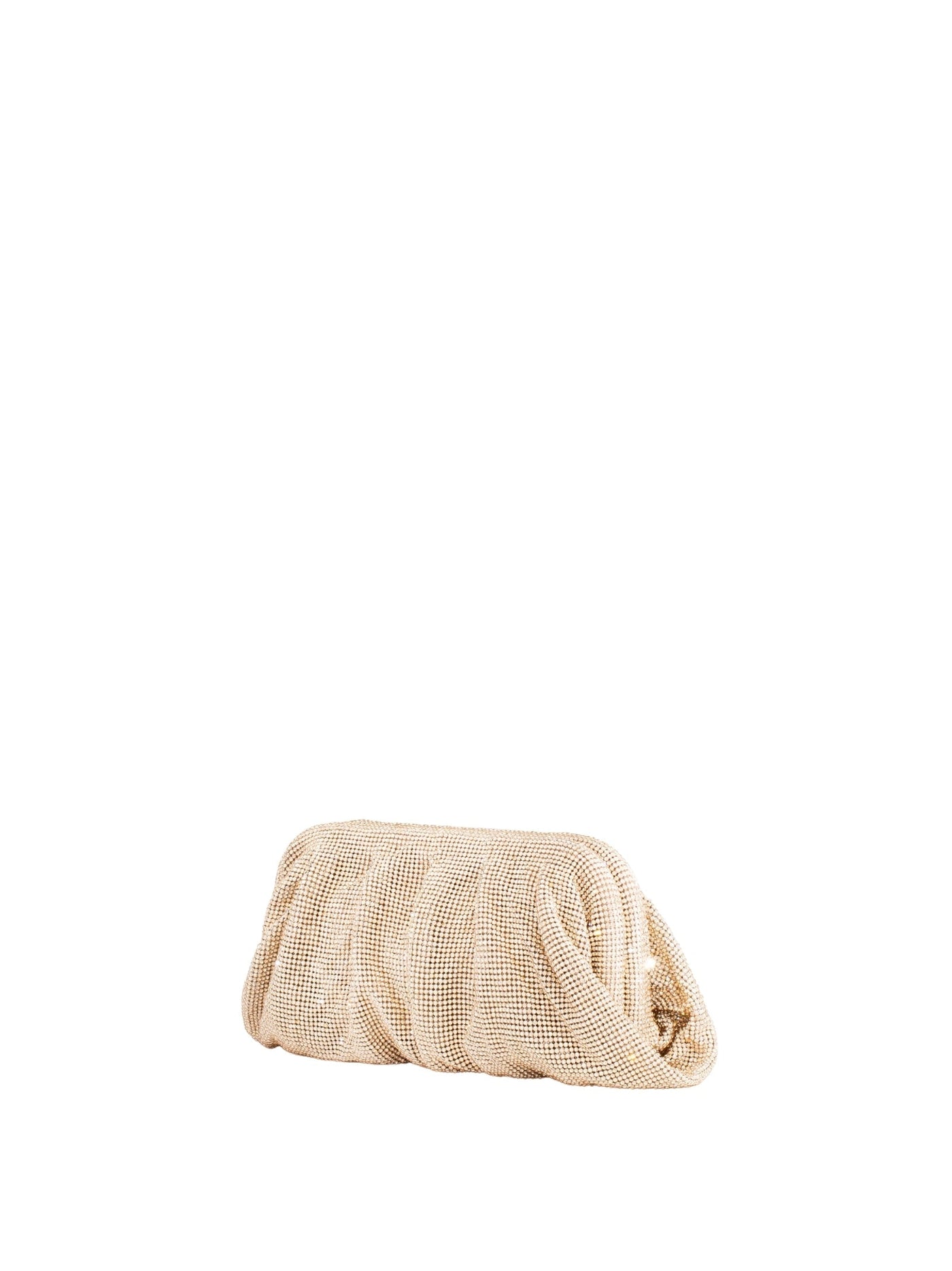 Benedetta Bruzziches Crystal-Embellished Mesh Clutch — Gold Aluminium Mesh; Crystals