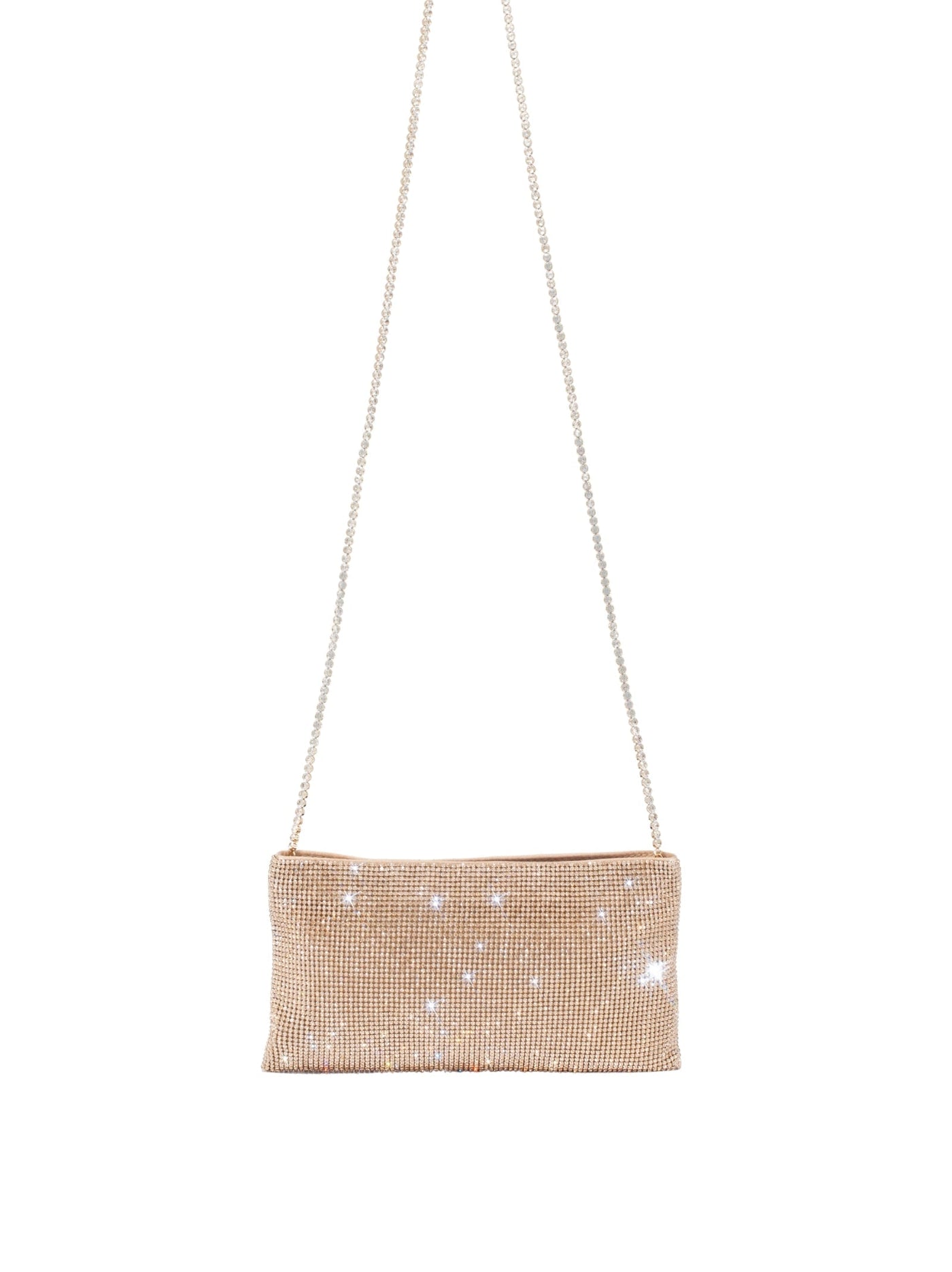 Benedetta Bruzziches Crystal-Embellished Aluminium Mesh Clutch — Gold