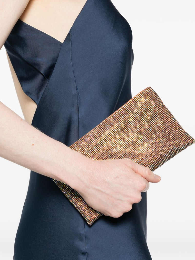 Benedetta Bruzziches Crystal-Studded Mesh Clutch — Multicolor Aluminium Exterior