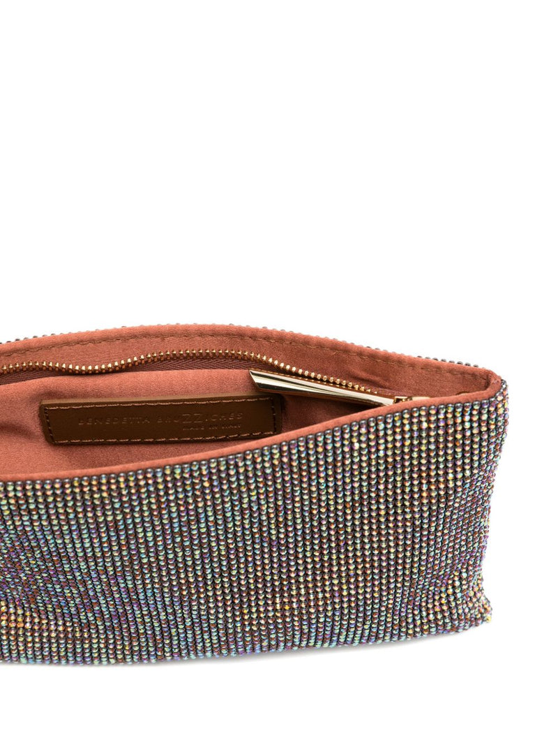 Benedetta Bruzziches Crystal-Studded Mesh Clutch — Multicolor Aluminium Exterior