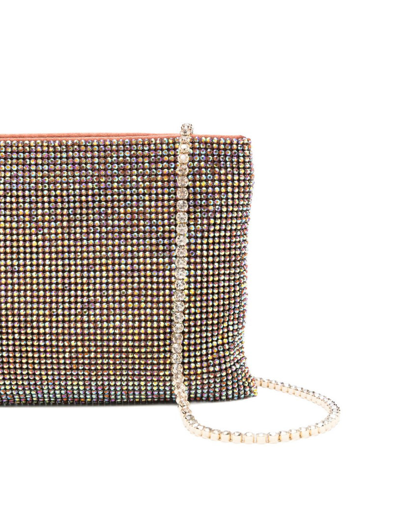 Benedetta Bruzziches Crystal-Studded Mesh Clutch — Multicolor Aluminium Exterior