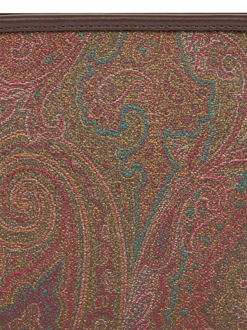 Etro Paisley Jacquard Cotton Shoulder Bag — Brown