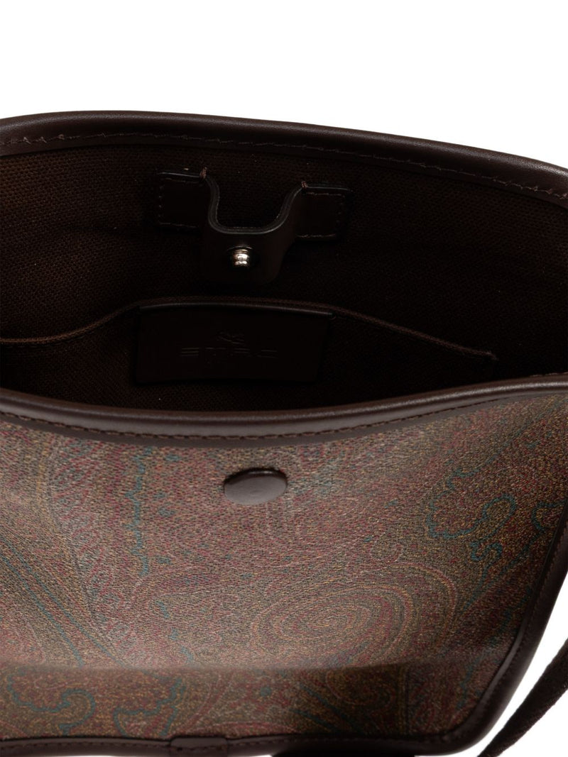 Etro Paisley Jacquard Shoulder Bag — Brown