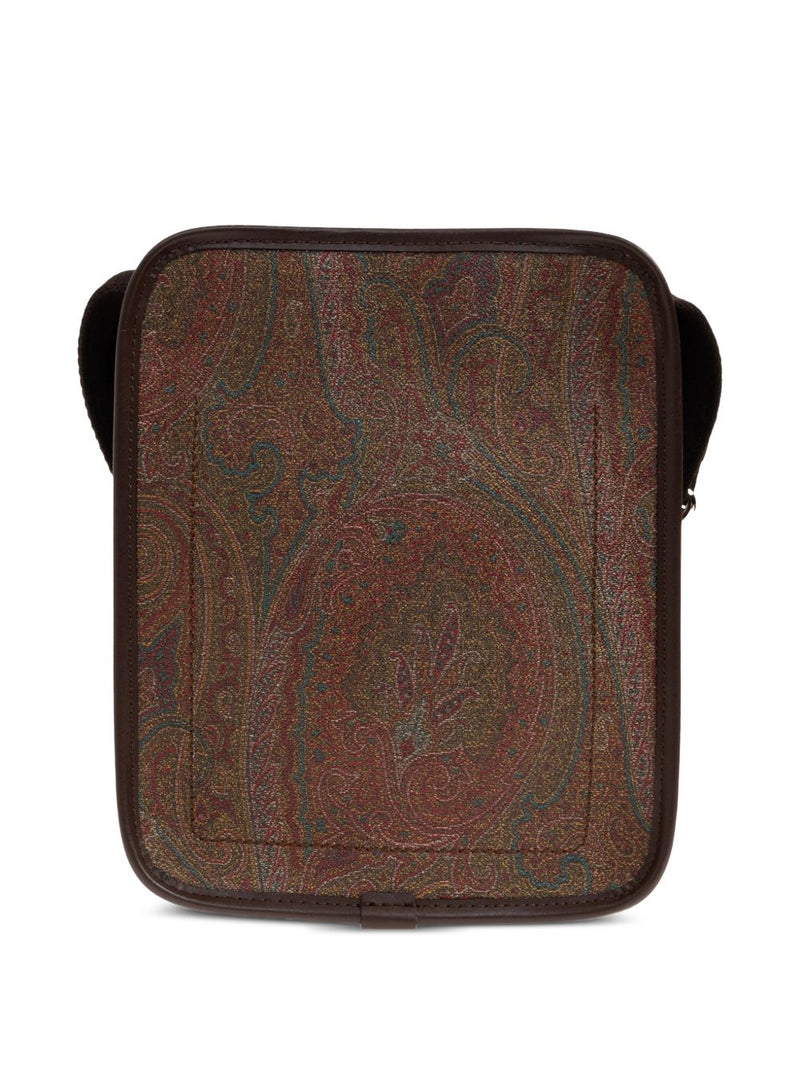 Etro Paisley Jacquard Shoulder Bag — Brown