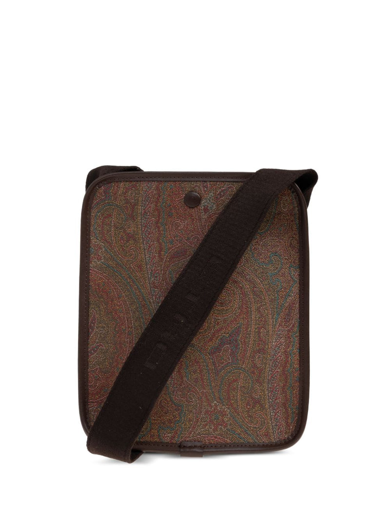 Etro Paisley Jacquard Shoulder Bag — Brown