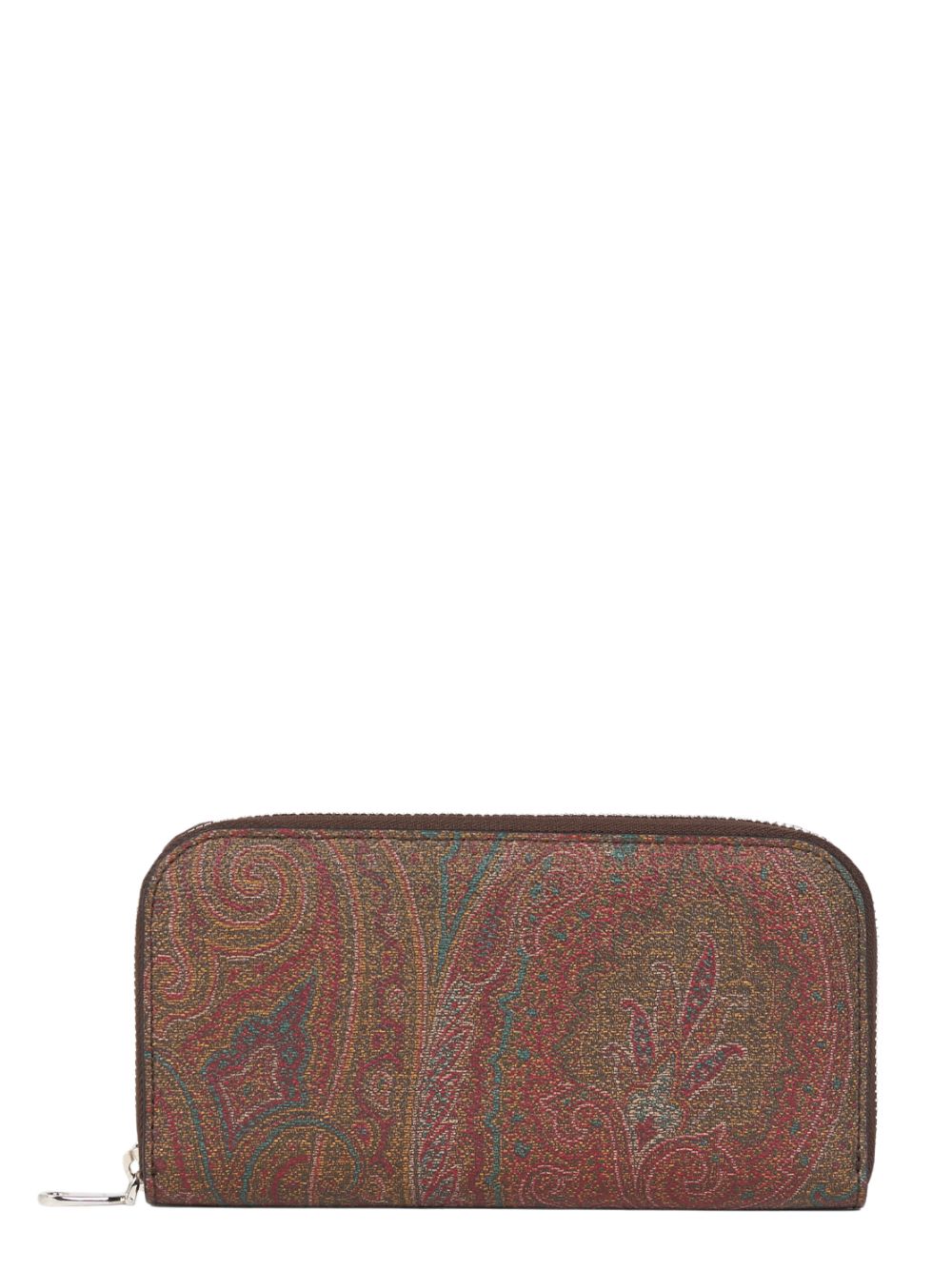 Etro Paisley-Printed Coated Textile Wallet — Brown Cotton & Cardholders