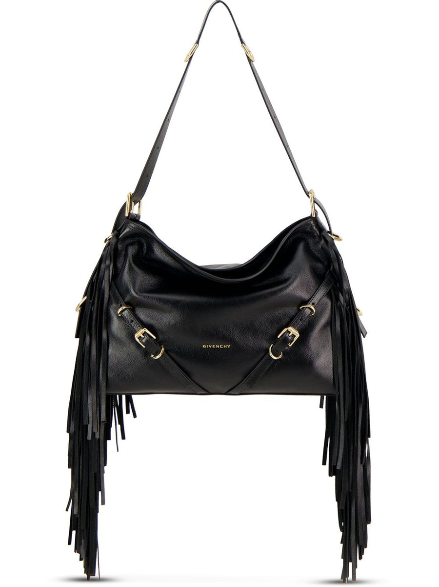 Givenchy Voyou Shoulder Bag — Black Calf Leather