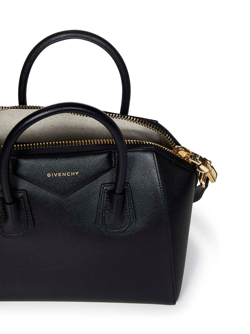 Givenchy Antigona Top Handle Bag — Black Calf Leather; Lining Cotton